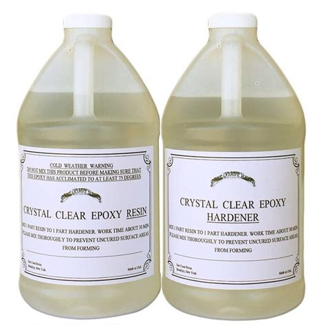 Epoxy Resin 1 Gal Kit Crystal Clear For Super Gloss Coating And Table