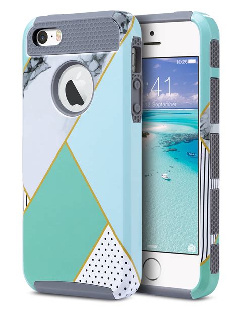 Ulak Iphone 5s Se Case Hybrid Dual Layer Slim Case With Hard Pc And