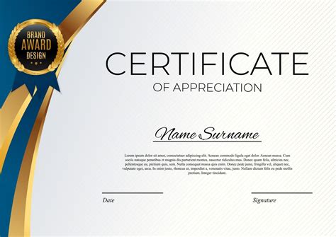 Golden Border Certificate Of Appreciation Free Certificate Templates Images And Photos Finder