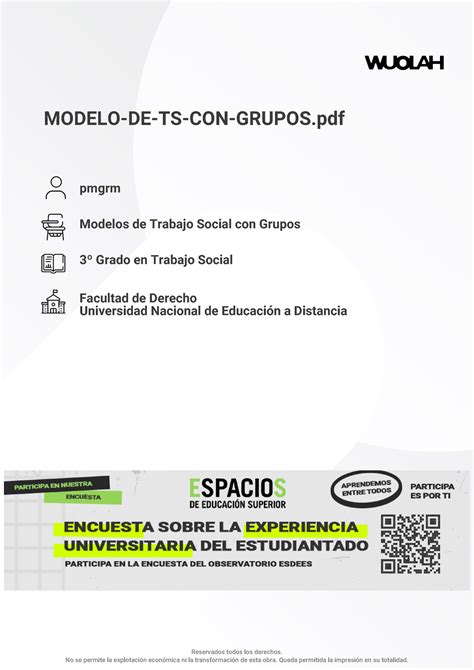 Modelos De Trabajo Social Con Grupos Apuntes Modelo De Ts Con Grupos