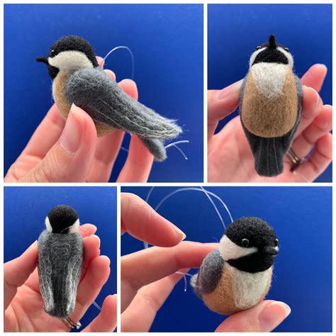 Needle felted chickadee ornament | Needle felting, Needle felting tutorial, Needle felting tutorials