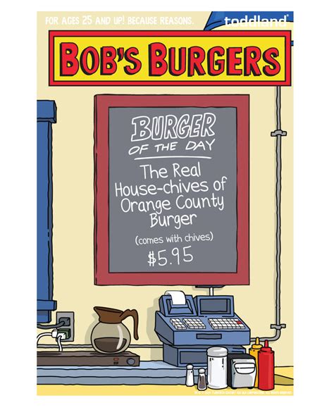 Bobs Burgers Burger Of The Day Board Burger Poster