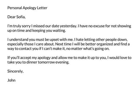 Writing A Personalised Apology Letter 20 Samples And Examples