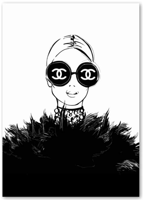 When you photograph people in color, you photograph their clothes. Coco Chanel black and white illustration art print ...