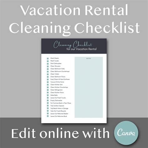 Cleaning Printable Airbnb Checklist Template Printable Templates Free