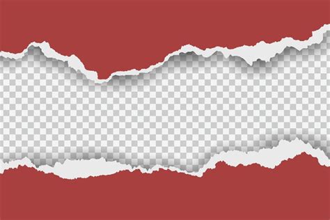 Torn Red Paper Frame On Transparent Background Vector Art At
