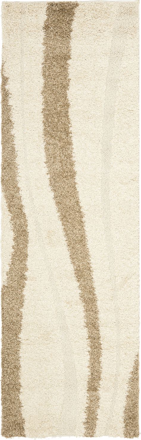 Safavieh Shag Sg451 Creamdark Brown Area Rug Incredible Rugs And Decor