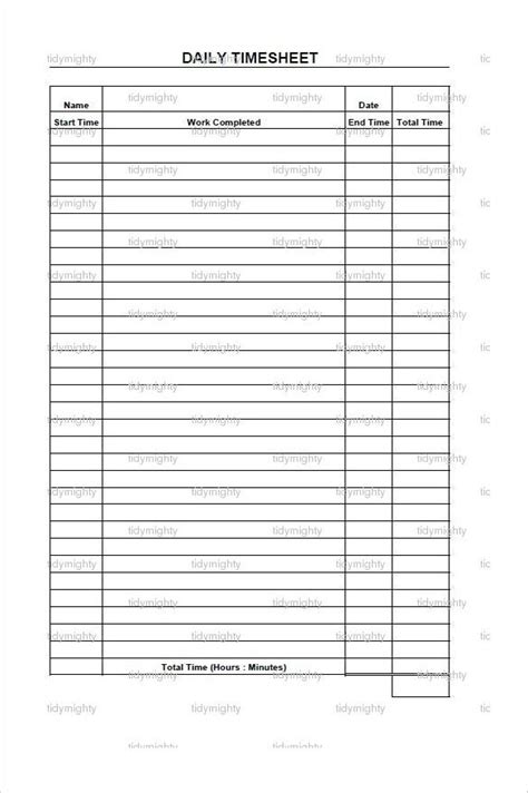 Time Tracking Templates 4 Free Printable Word And Excel Formats