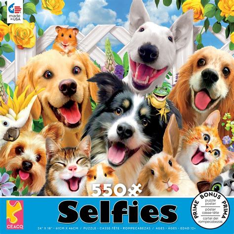 Selfies Backyard Pals 550 Piece Puzzle Happy Animals Puppy