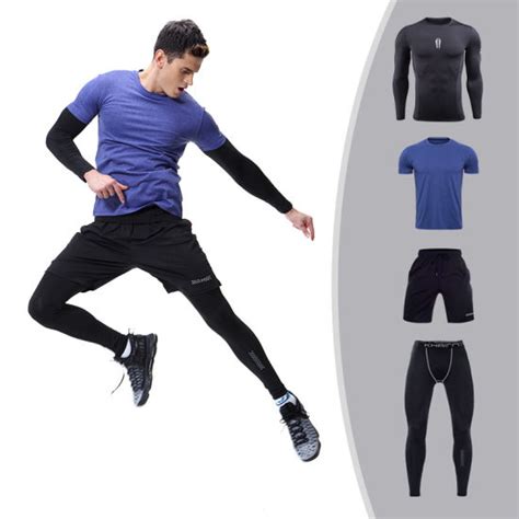 China Winter Men′s Fitness Wear Running Clothes High Elastic Gym 4pcs