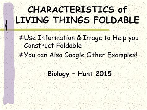 Ppt Characteristics Of Living Things Foldable Powerpoint Presentation