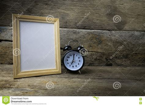 Wood Photo Frame And Clock Stock Photo Image Of Frame 71720148