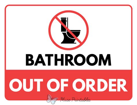 Printable Bathroom Out Of Order Sign
