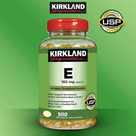 Kirkland Signature Vitamin E 180 Mg 500 Softgels In 2020 Vitamin E