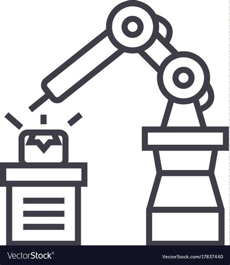 Industrial Automation Line Icon Sign Royalty Free Vector