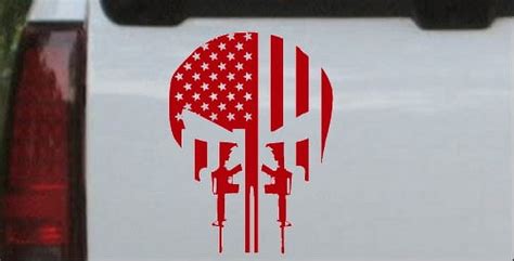 Punisher Skull American Flag Vertical Ar15 Ar 15 Teeth Car Or Truck