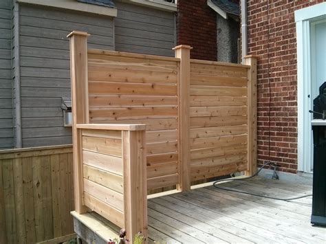 Privacy Screen Added To An Existing Deck Made Of Cedar Outdoor