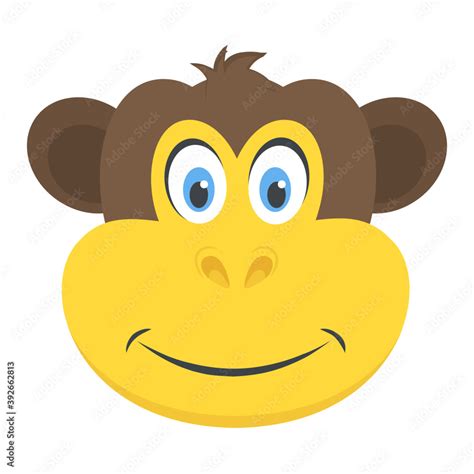 Chimpanzee Head Of Cartoon Animal Stock Vector Adobe Stock