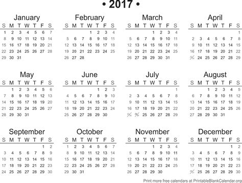 Free Calendar Printables 2017