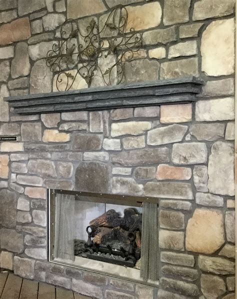 Kentucky Fieldstone Diamond Fireplace