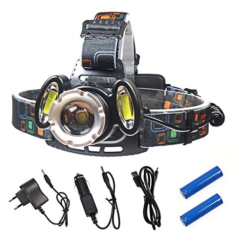 Usb Rechargeable Led Headlamp Waterproof Head Torch T6 Cob 4 Modes Led
