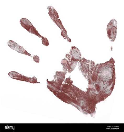 Dirty Handprint Isolated On A White Background Stock Photo Alamy