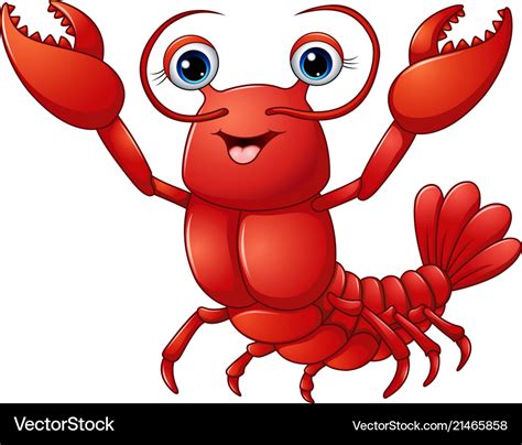 Cute Lobster Cartoon Royalty Free Vector Image