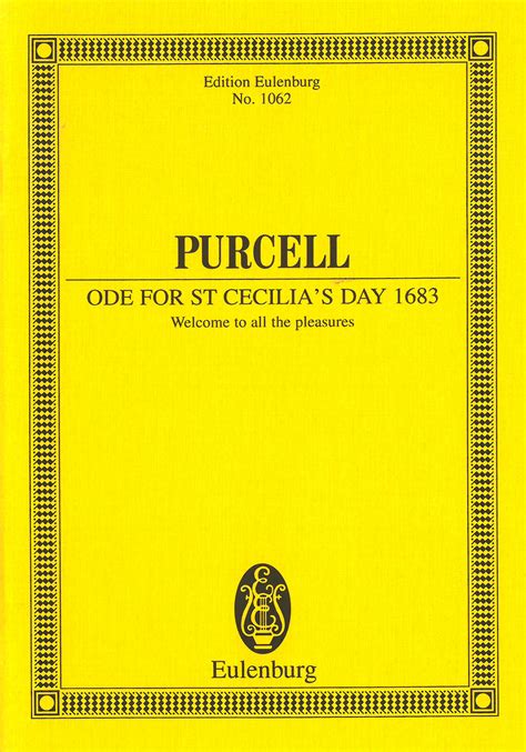 Purcell Ode For St Cecilias Day 1683 Z 339 · Breitkopf And Härtel
