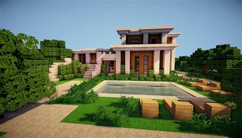 All houses in this map are mostly made of white wool with wood and lightstone used at the lighting. Minecraft Modern House Pinterest - House Plans | #12007