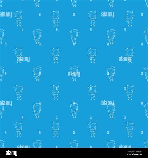 french girl pattern vector seamless blue stock vector image and art alamy