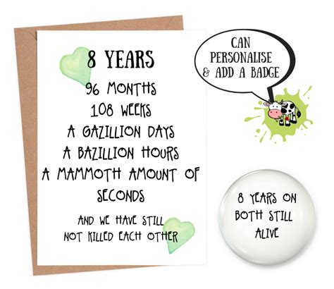 Funny anniversary wishes for couple. 8th year anniversary card | personalised wedding ...