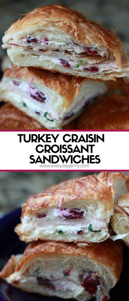 Turkey Craisin Croissant Sandwiches Easy Party Sandwiches Everyday