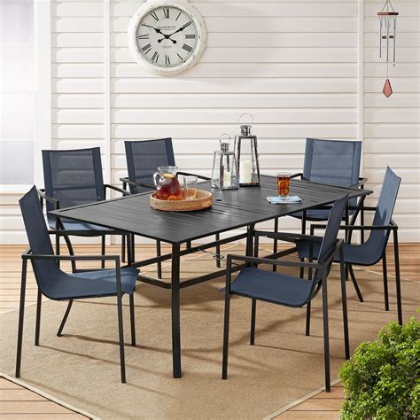 Mainstays Calimesa Outdoor Patio Dining Chairs Set Of 6 Sling Mesh
