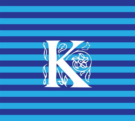 Download K Alphabet With Blue Stripes Wallpaper