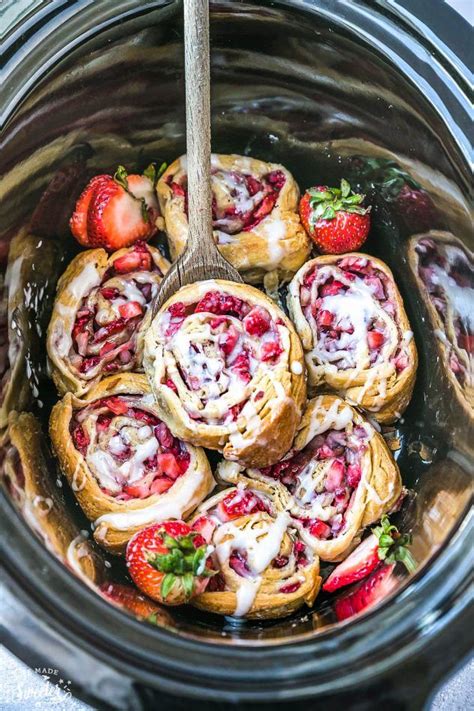 Easy Strawberry Cinnamon Rolls Slow Cooker Or Oven Video Life Made