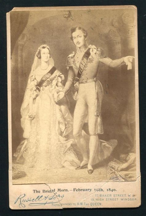 CABINET CARD OF QUEEN VICTORIA PRINCE ALBERT WEDDING DAY 1840 RUSSELL