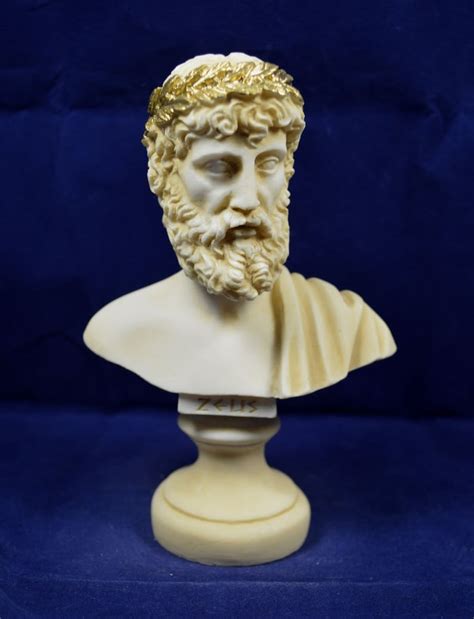Zeus Sculpture Ancient Greek Bust King Of All Gods Statue Aged Etsy