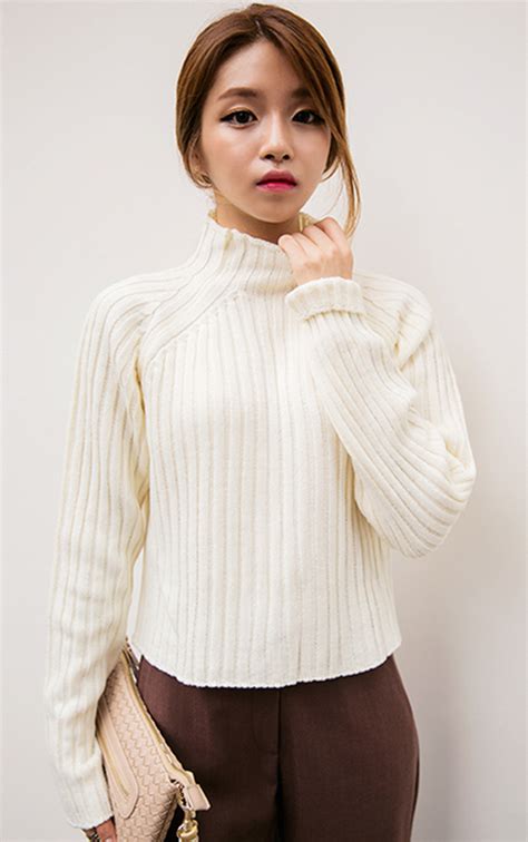 [chuu] Ribbed Turtle Neck Sweater Kstylick Latest Korean Fashion K Pop Styles Fashion Blog