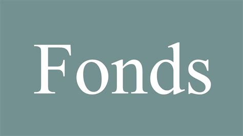 How To Pronounce Fonds Fund Correctly In French Youtube