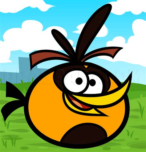How To Draw An Orange Angry Bird Orange Bird Angry Birds Step By
