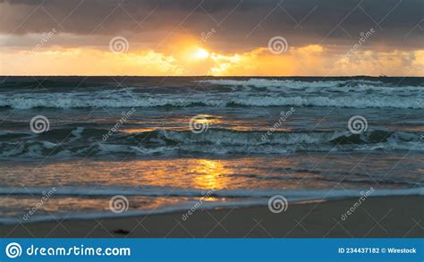 Beautiful Horizon Of The Sea On The Sunset Stock Photo Image Of