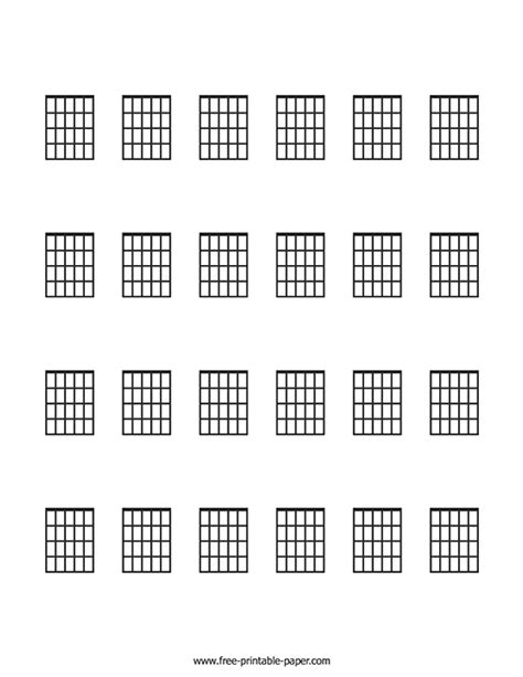 Free Printable Blank Guitar Chord Chart Pdf Printable Templates By Nora
