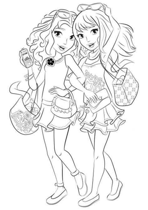The lego friends theme is mainly targeted towards girls between the ages of five and twelve. Lego Friends Shopping Coloring Page | Cute coloring pages ...