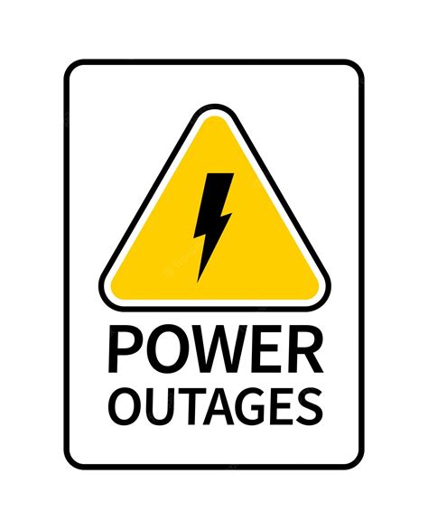 Premium Vector Power Outage Sign Vector Warning Sign With Lightning