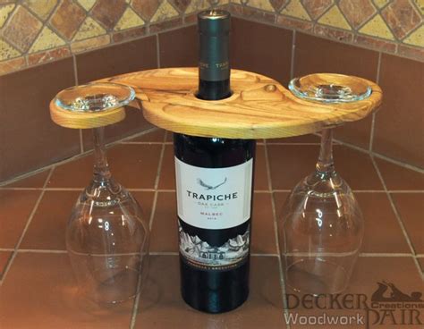 Use the set for bar shelving made easy. Wine Bottle Snack/Glass Holder in 2020 | Wine bottle glass ...