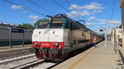 Italy Lecce A Fs Trenitalia Class E444r Locomotive Leaves Its Train