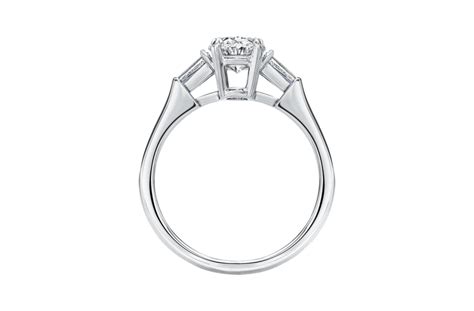 Classic Winston™, Oval-Shaped Engagement Ring with Tapered Baguette Side Stones | Oval shaped ...