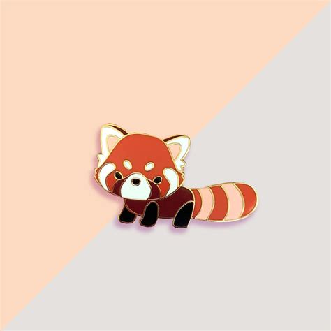 Enamel Pin Red Panda Pin Etsy