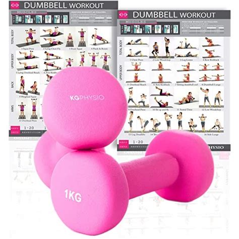 My Fit Life Gym Dumbbell And Core Workout Poster Laminated Illustrated Guide With Exercises