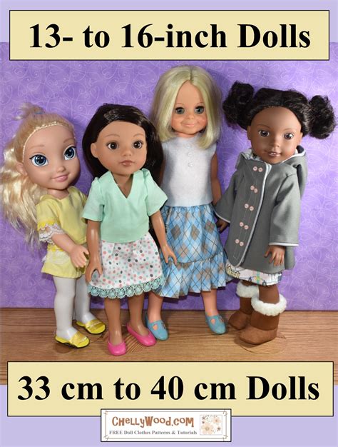 Free 13 Inch 14 Inch 15 Inch 16 Inch Doll Clothes Patterns At Chellywood Free Doll Clothes